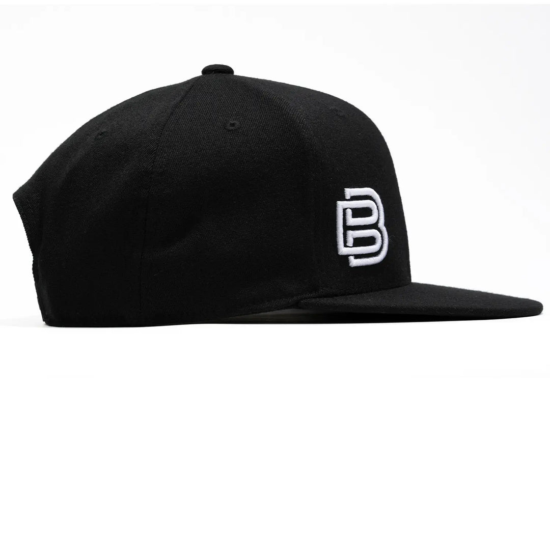 Baseline Boss Bandit black pickleball hat right view. Athletic cap showing adjustable closure and side detailing.