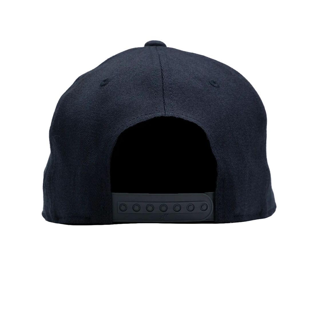 Baseline Boss Bandit navy pickleball hat rear view. Sports cap displaying snapback closure and back design.